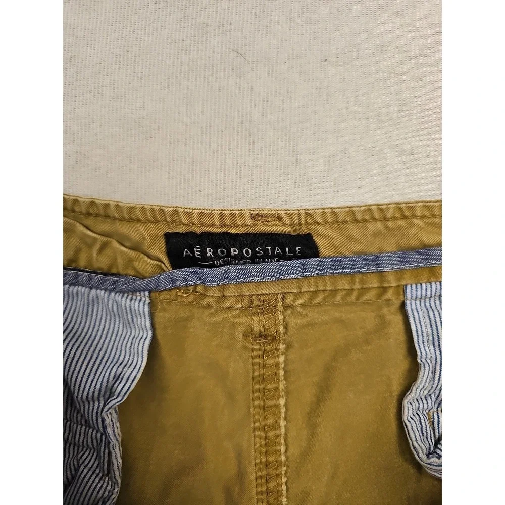 Aeropostale‎ Shorts Mens 36 Brown Tan Beige Khaki Chino Bermuda Casual Stains